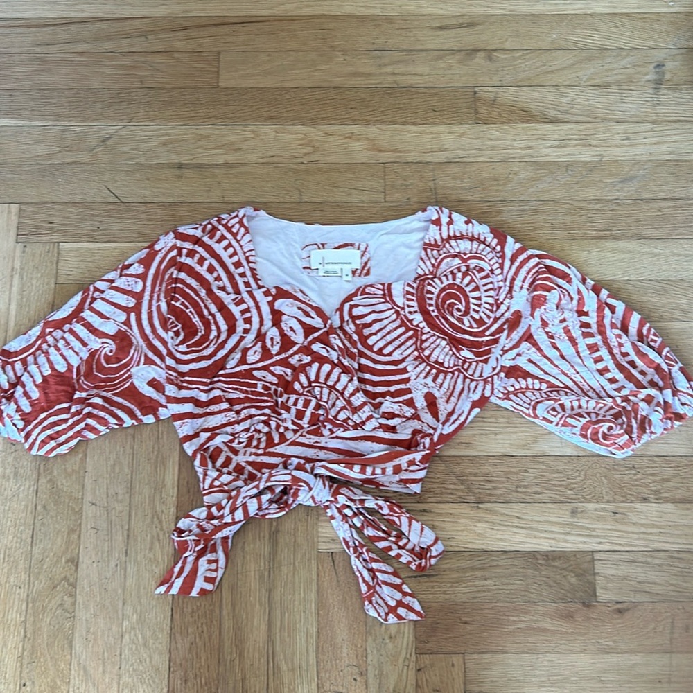 anthropologie printed crop top